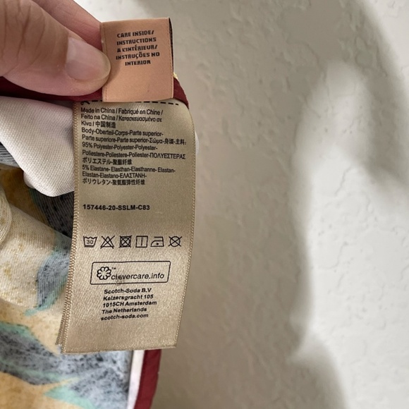 Scotch & Soda Maison Scotch Aloha Hula Velour Wide Leg Pants Sz M Multicolor - Picture 14 of 15